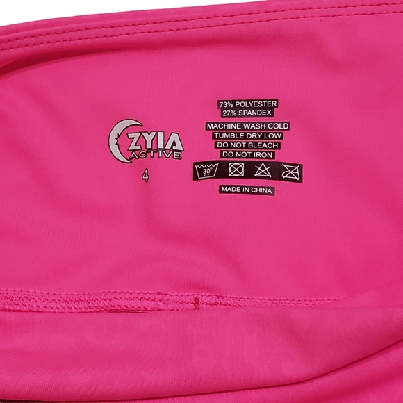 Zyia Hot Pink Leopard Light n Tight Hi-Rise Animal Print Leggings Sz 4 - Picture 4 of 10